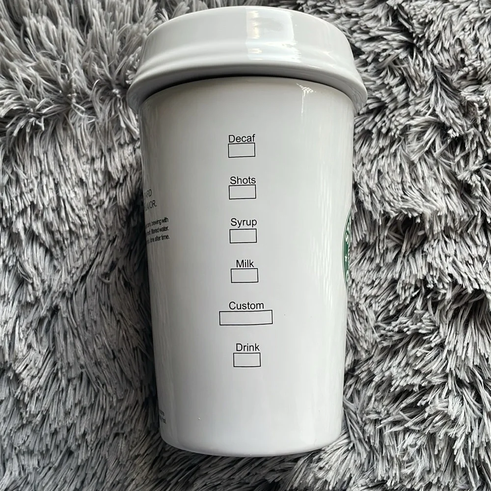 Vintage 2000 Starbucks White Ceramic Container